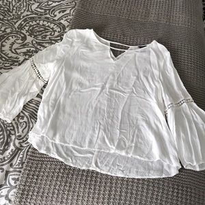 Boho White Flowy Shirt
